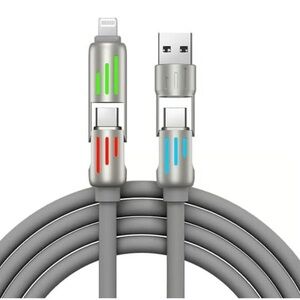 TikTok must famous charger Black/Gray/BLK USB Charging Cable with LED Indicators